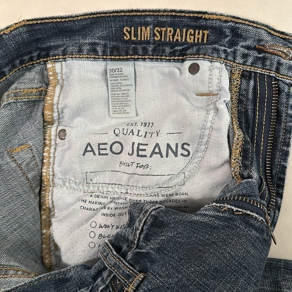 American Eagle Outfitters AEO Slim Straight Jeans 30x32 - Picture 5 of 9